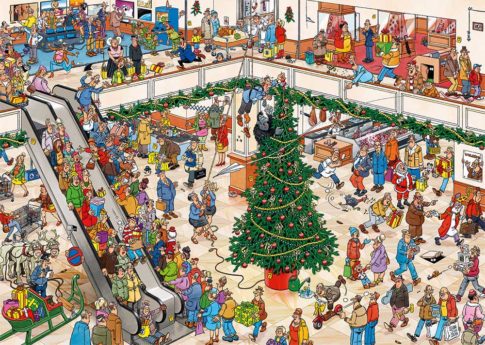 Specimen stromen vloeistof Christmas Mall (Kerst Koopjes) - Jan van Haasteren puzzels